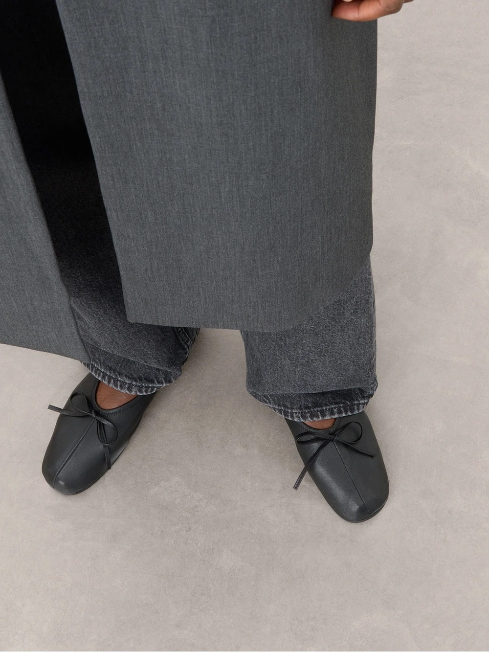 Flattered Blaise leather black ballet flats